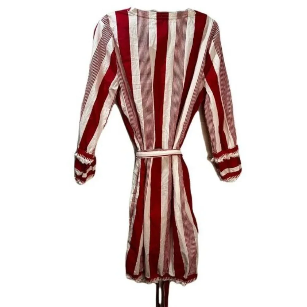 J Crew Belted Cotton Poplin Tunic Stripe Size 10‎